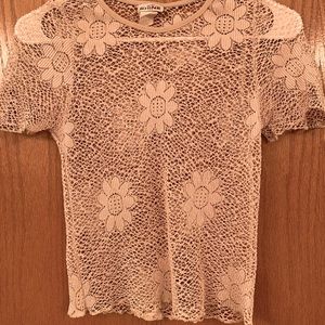Vintage Floral Mesh Top